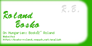 roland bosko business card